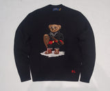 Nwt Polo Ralph Lauren Black Snow Explorer Teddy Bear Cotton Sweater