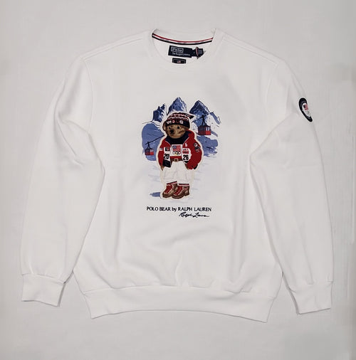 Nwt Polo Ralph Lauren White Olympic Teddy Bear Patch  Sweatshirt