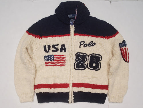 Nwt Polo Ralph Lauren Team USA Olympic Shawl Cardigan - Unique Style
