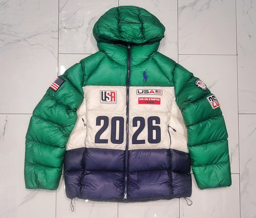Nwt Polo Ralph Lauren Green Team USA Olympic Down Jacket - Unique Style