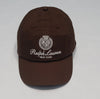 Brown Polo Ralph Lauren adjustable hat with New York crest embroidery, featuring a classic design and embroidered logo.