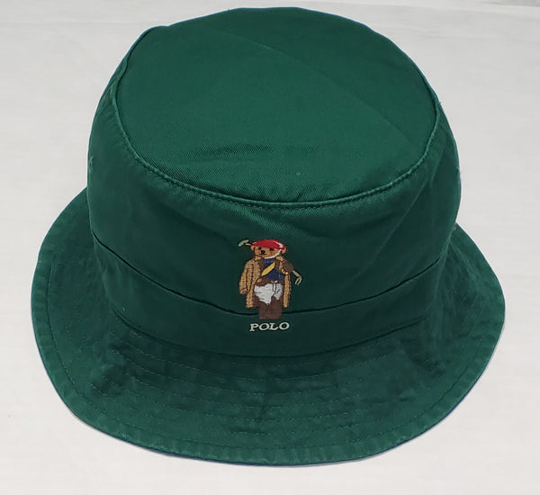 Nwt  Polo Ralph Lauren Green Teddy Bear Bucket Hat - Unique Style