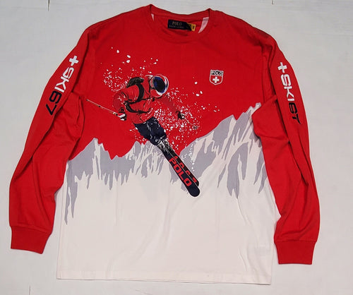 Nwt Polo Ralph Lauren Red Skier 67 Long Sleeve Tee - Unique Style
