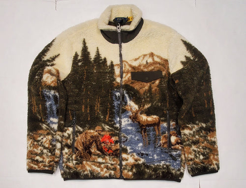 Nwt Polo Ralph Lauren Graphic Fleece Pile Jacket - Unique Style