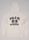 Nwt Polo Ralph Lauren White/Black Motor Racing Pullover Hoodie - Unique Style