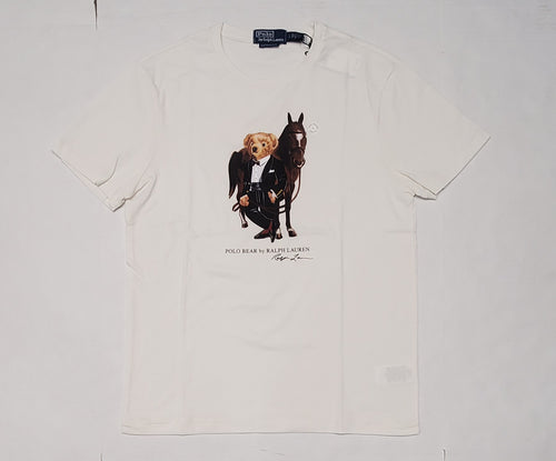 Nwt Polo Ralph Lauren White Lunar Teddy Bear Custom Slim Fit Tee - Unique Style