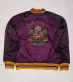 Nwt Polo Ralph Lauren Purple Crest Embroidered Satin Jacket - Unique Style