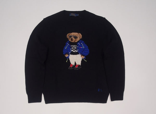 Nwt Polo Ralph Lauren Black RLX Wool Teddy Bear Sweater - Unique Style