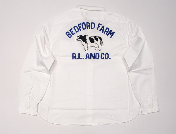Nwt Polo Ralph Lauren White Bedford Farm Classic Fit Button Up - Unique Style