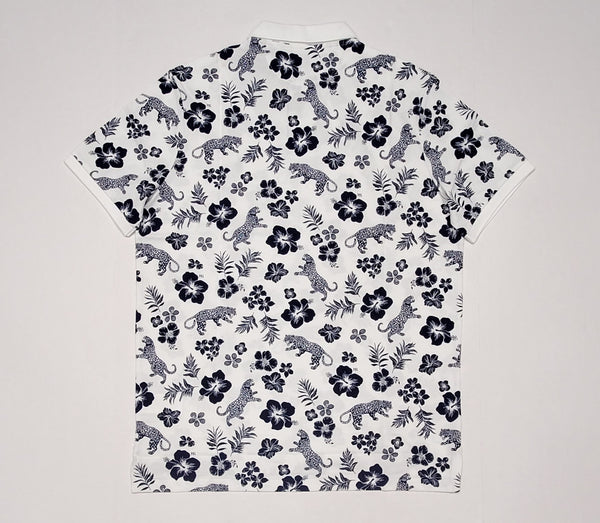 Nwt Polo Ralph Lauren White Allover Tropical Jungle Print Classic Fit Polo - Unique Style