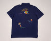 Nwt Polo Ralph Lauren Navy Peace Love Embroidered  Classic Fit Polo - Unique Style