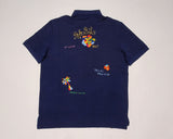Nwt Polo Ralph Lauren Navy Peace Love Embroidered  Classic Fit Polo - Unique Style