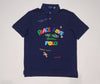Nwt Polo Ralph Lauren Navy Peace Love Embroidered  Classic Fit Polo - Unique Style