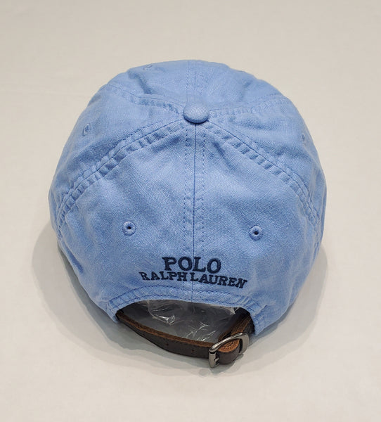 Nwt Polo Ralph Lauren Light blue Beach Cycle  Teddy Bear Leather Strap Back Hat - Unique Style