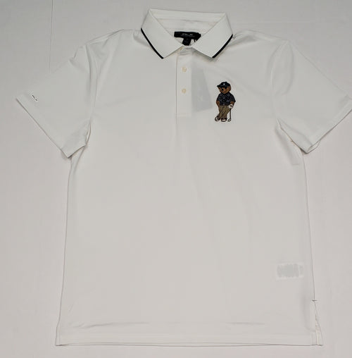 Nwt RLX Ralph Lauren White Golf Teddy Bear Performance Polo - Unique Style