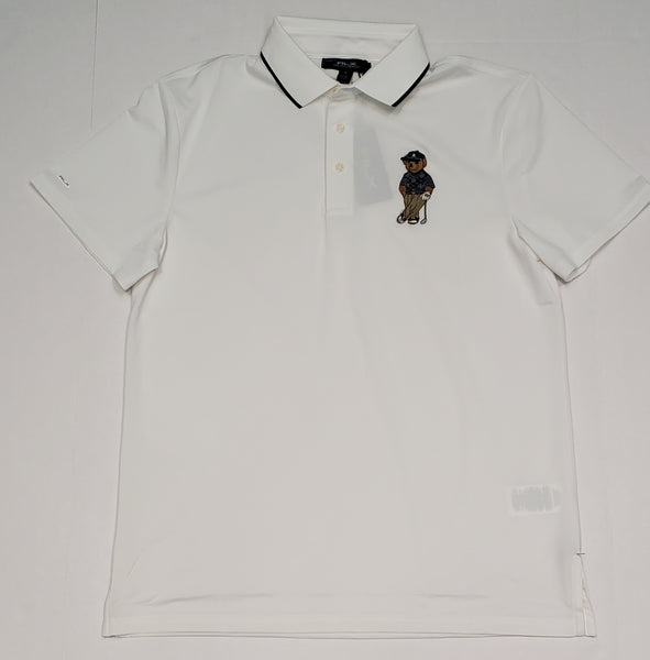 Nwt RLX Ralph Lauren White Golf Teddy Bear Performance Polo - Unique Style