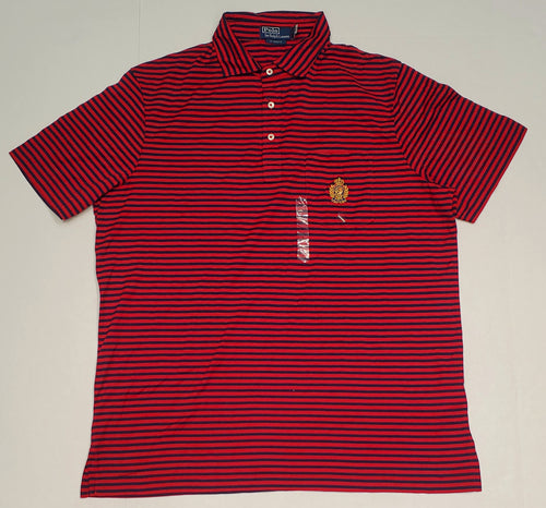 Nwt Polo Ralph Lauren Red/Navy Crest Pocket Classic Fit Polo - Unique Style