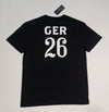 Black Polo Ralph Lauren Germany #26 Big Pony classic fit T-shirt with logo and branding, displayed on a plain background.