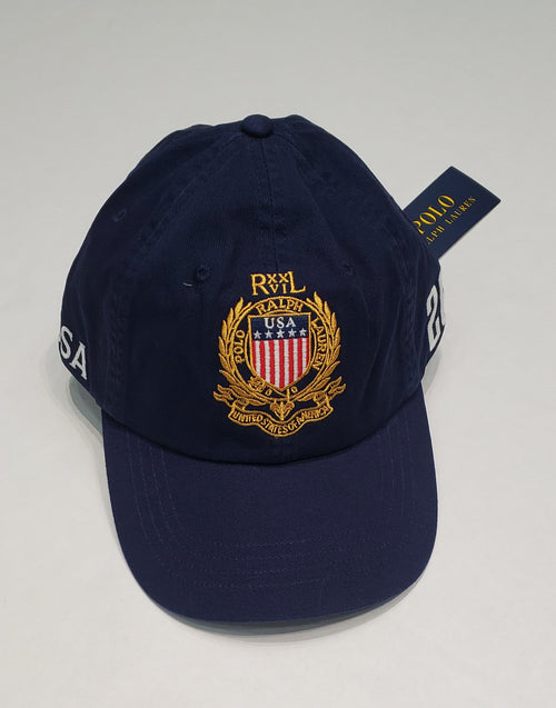 Nwt Polo Ralph Lauren Navy Blue USA #26 Adjustable Strap Back Hat - Unique Style