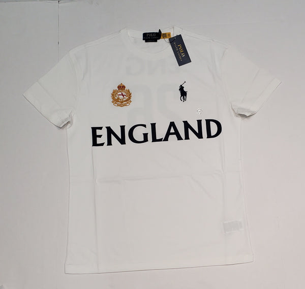 Nwt Polo Ralph Lauren White Engalnd # 26 Big Pony Classic Fit Tee - Unique Style