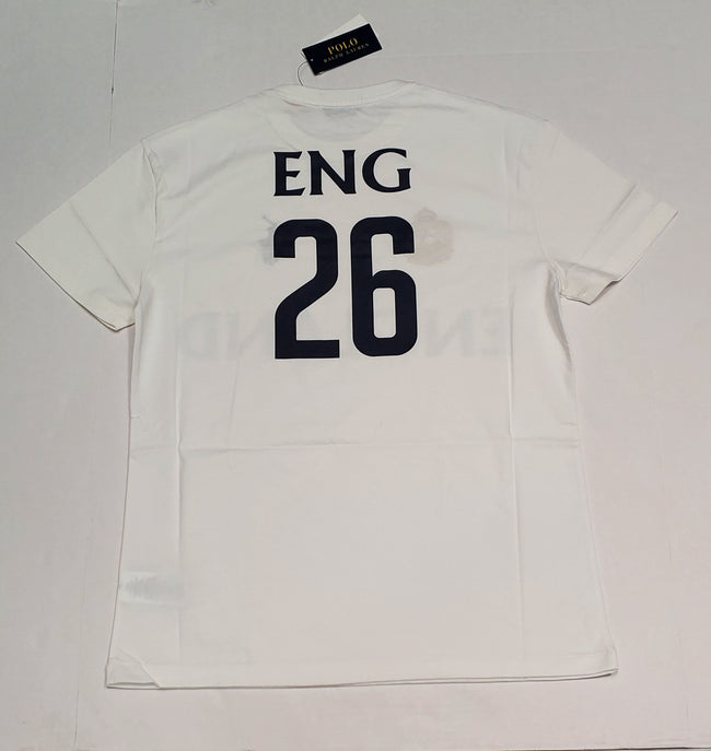 Nwt Polo Ralph Lauren White Engalnd # 26 Big Pony Classic Fit Tee - Unique Style