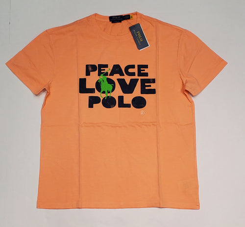 Nwt Polo Ralph Lauren Orange Peace Love Classic Fit Tee - Unique Style