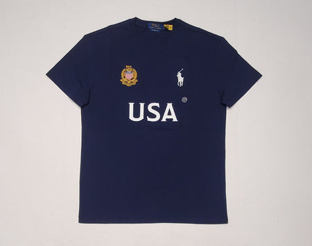 Nwt Polo Ralph Lauren White Polo Est 1967 'P' Patch American Flag Tee