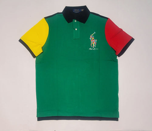 Nwt Polo Ralph Lauren Green Multi Color Big Pony Classic Fit Polo - Unique Style