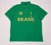 NWT Polo Ralph Lauren Brasil Big Pony Classic Fit Polo shirt in navy with embroidered logo, front view.