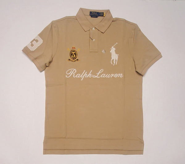 Nwt Polo Ralph Lauren Khaki Big Pony Crest #3 Classic Fit Polo
