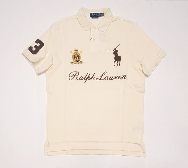 Nwt Polo Ralph Lauren Beige Big Pony Crest #3 Classic Fit Polo
