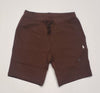 Nwt Polo Ralph Lauren Brown With White Small Pony Double Knit Shorts