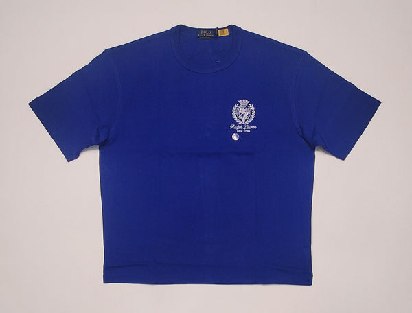 Nwt Polo Ralph Lauren Royal Blue  Crest New York Embroidered  Classic Fit Tee