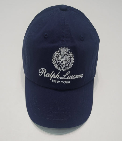 Nwt Polo Ralph Lauren Navy Blue New York Crest Embroidered Adjustable Hat
