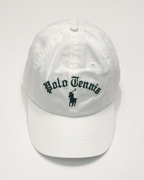 Nwt Polo Ralph Lauren White Polo Tennis Adjustable Strap Back Hat