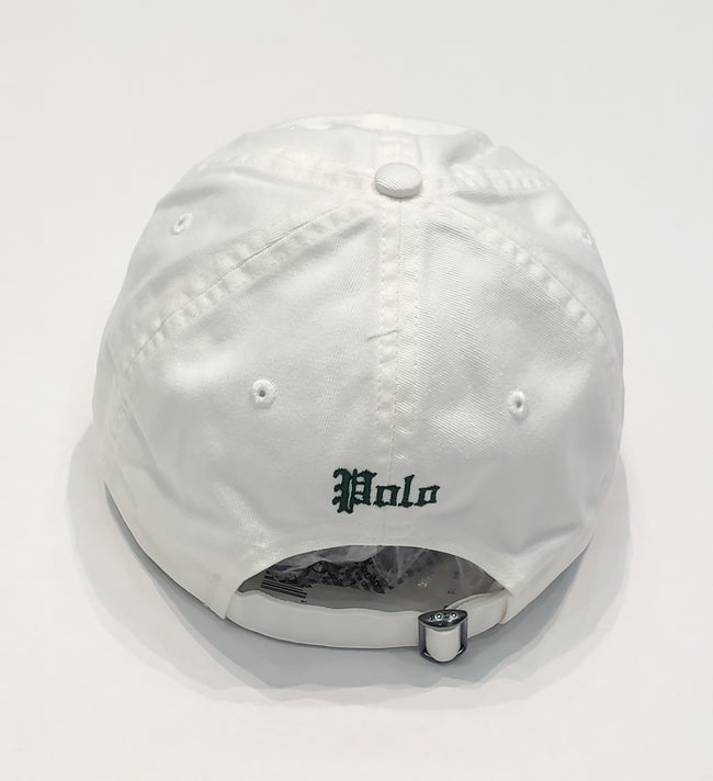 Nwt Polo Ralph Lauren White Polo Tennis Adjustable Strap Back Hat