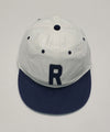Polo Ralph Lauren white and navy adjustable strap back hat with embroidered 'R' logo, casual cap for men.