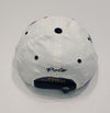 Polo Ralph Lauren adjustable strap back hat in white and navy with embroidered 'R' logo, casual hat for men and women.