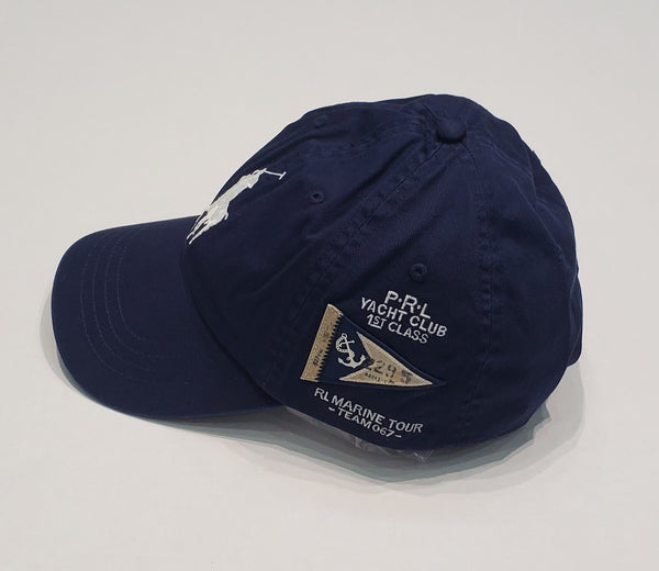 Nwt Polo Ralph Lauren Navy Big Pony # 3 Yacht Adjustable Strap Back