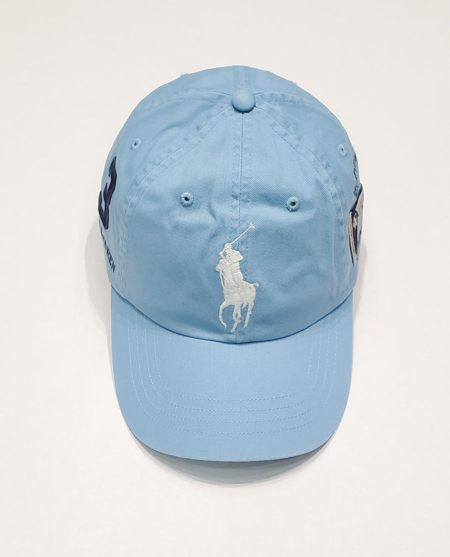 NWT Polo Ralph Lauren Big Pony #3 yacht hat with adjustable strap back, featuring embroidered Polo Ralph Lauren logo on the front.