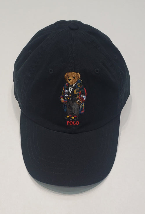 Nwt Polo Ralph Lauren Black Teddy Bear Adjustable Strap Back Hat