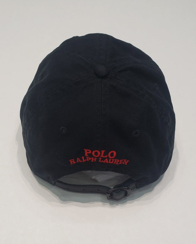 Nwt Polo Ralph Lauren Black Teddy Bear Adjustable Strap Back Hat