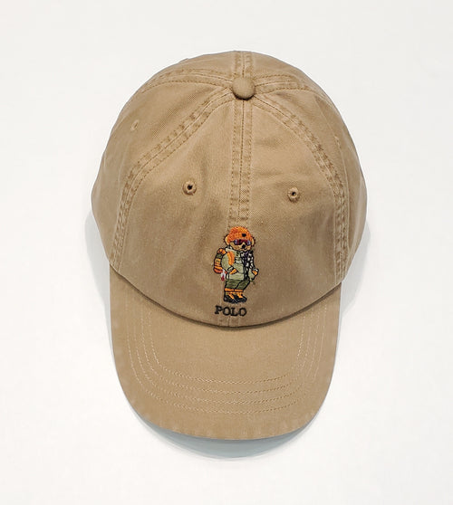 Nwt Polo Ralph Lauren Khaki Hiker Teddy Bear Adjustable Strap Back Hat
