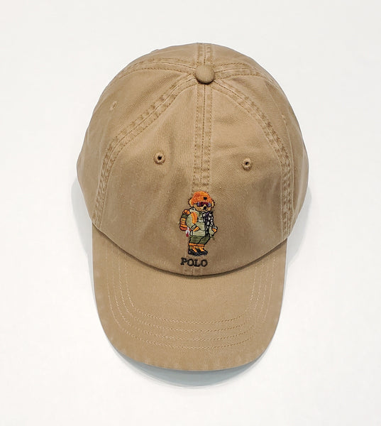 Nwt Polo Ralph Lauren Khaki Hiker Teddy Bear Adjustable Strap Back Hat