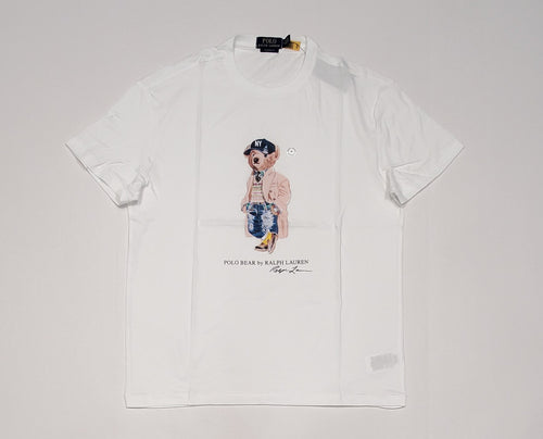 Nwt Polo Ralph Lauren White NY Preppy Teddy BEAR Classic Fit Tee