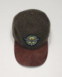 Nwt Polo Ralph Lauren Goodwood Motor Sport Cashmere-Wool  Tweed Plaid  Brown Suede Hat