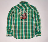 Nwt Polo Ralph Lauren Green Plaid Indian Head Button uP
