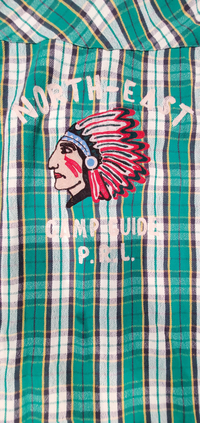 Nwt Polo Ralph Lauren Green Plaid Indian Head Button uP