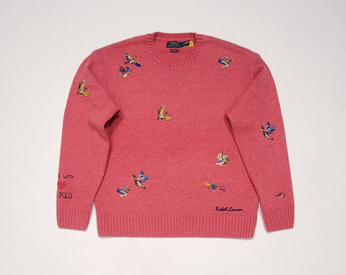 Nwt Polo Ralph Lauren Scenic Embroidered Duck Flight Relaxed Fit Wool Blend Sweater