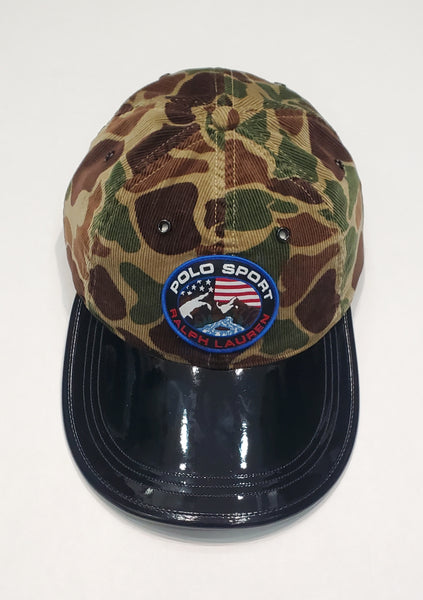 Nwt Polo Ralph Lauren Camo Corduroy Polo Sport Patch Long Bill Cap Hat